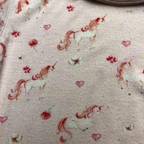 Posh Peanut Pink Unicorns and Flowers Short Sleeve Top Size 8 Years - Picture 2 of 5